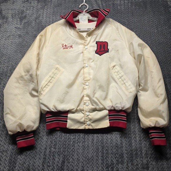 Vintage 1987 Minnesota Twins World Series Champs Jacket Men's M White Satin J&L - Picture 2 of 15
